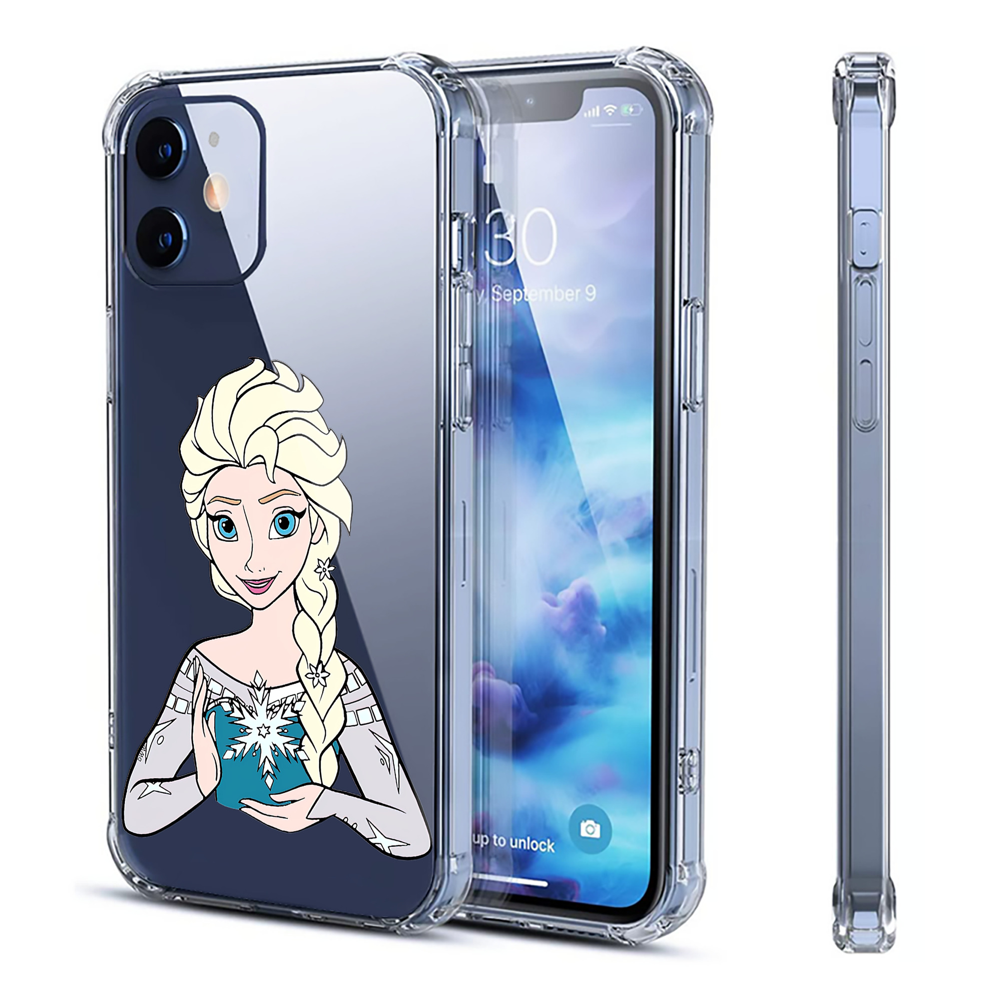 （画像用） アナと雪の女王 アンナ エルサ Frozen Anna Elsa 【iPhone 12シリーズ対応】透明スマホケース（クリアソフトケース）